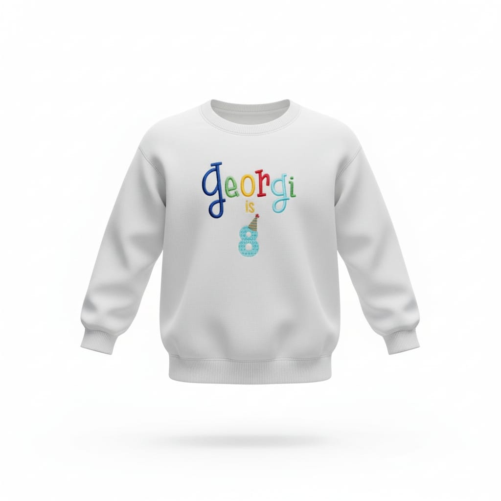 Name and number birthday sweatshirt