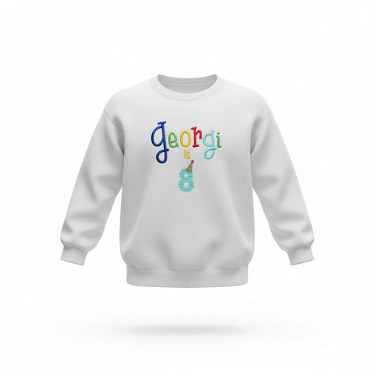 Name and number birthday sweatshirt