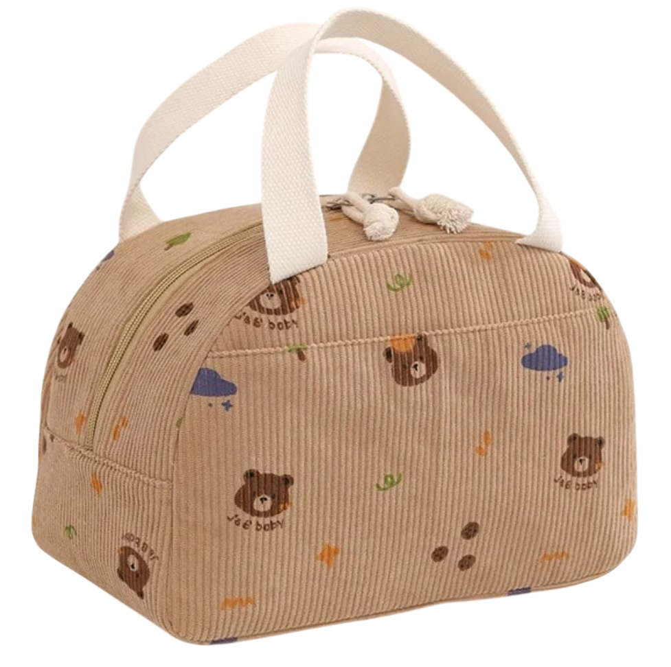 Corduroy insulated lunch bag