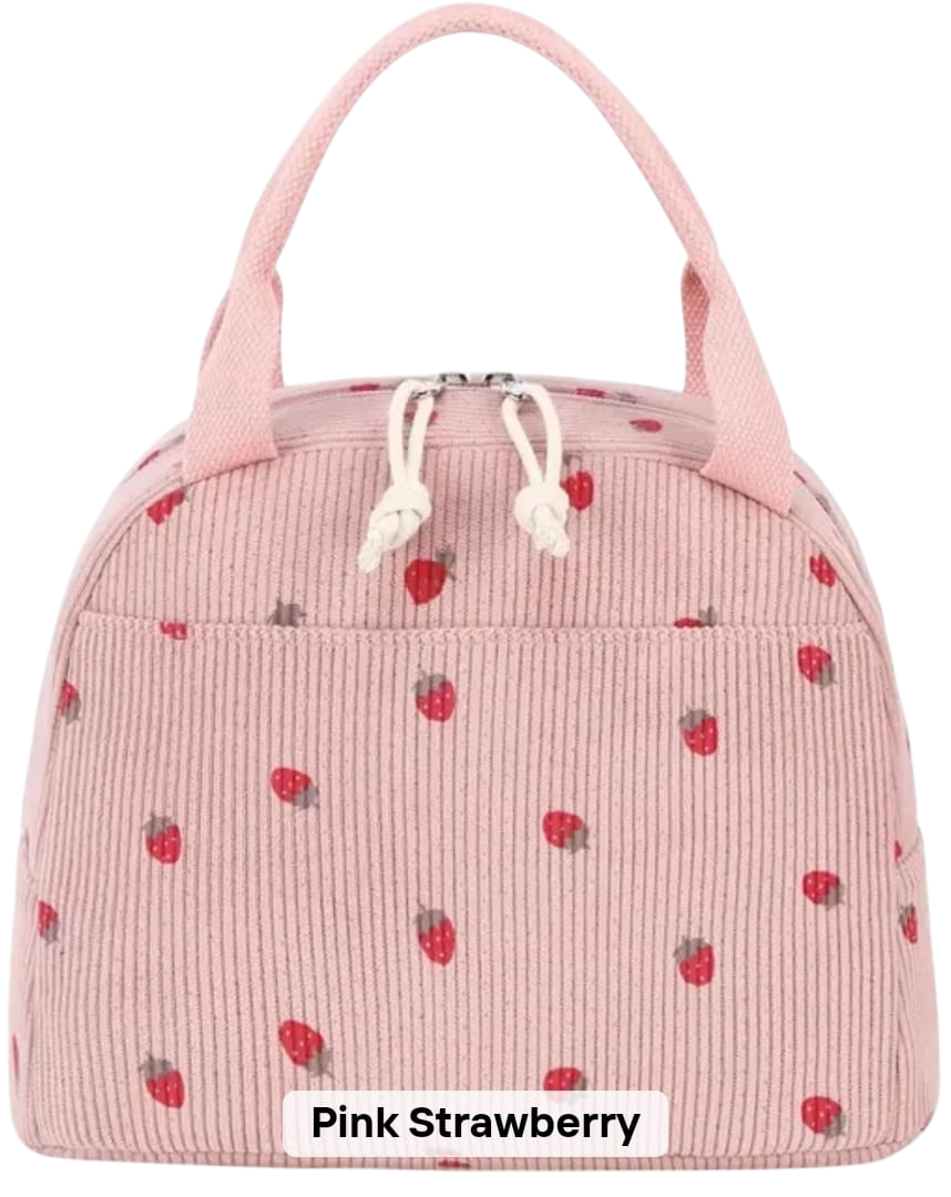 Corduroy insulated lunch bag