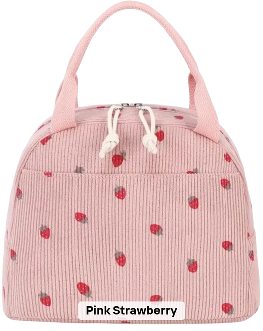 Corduroy insulated lunch bag