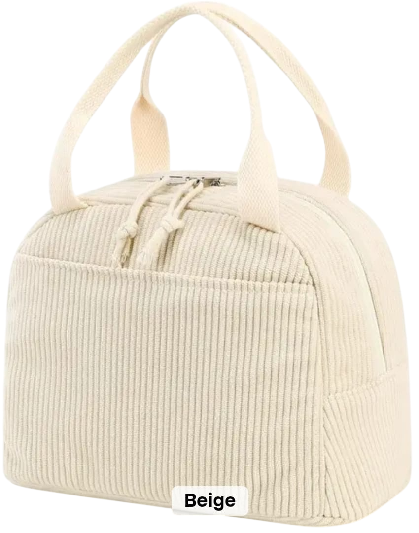 Corduroy insulated lunch bag