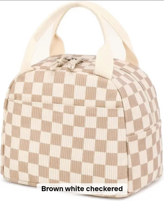 Corduroy insulated lunch bag