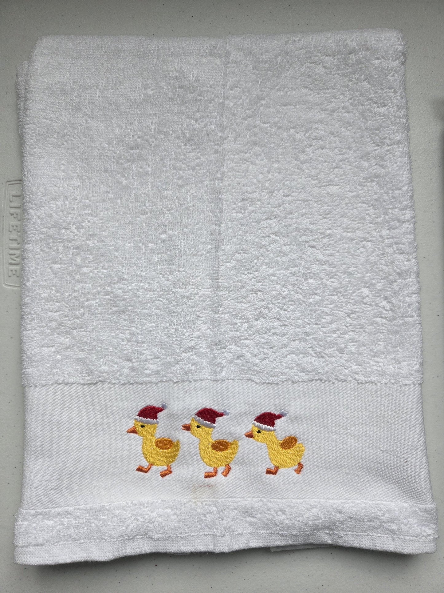 Christmas duck hand towel